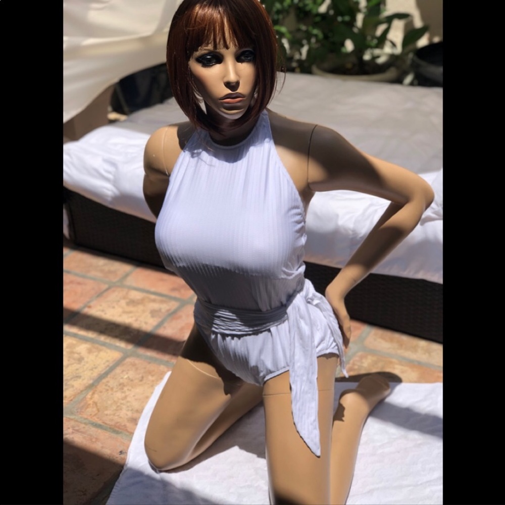 Hermoza high neck belted one piece swimsuit